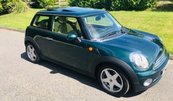 Susan Chose this 2009 Mini Cooper in British Racing Green with HUGE SPEC & Lots of Pack + Sunroof